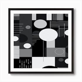 Abstract Black And White Painting,Abstract seamless pattern design Art Print