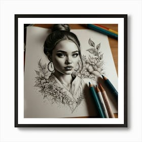 3d Pencil Drawing Art Print