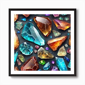 Gemstones Seamless Pattern Art Print