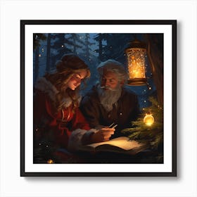 Santa Claus And His Wife Art Print