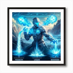 Cascade Guardian Water Shifting Sci Fi Art Print