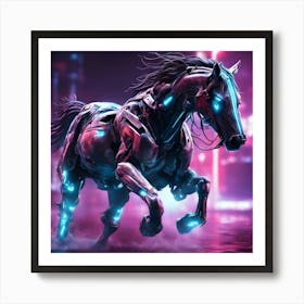 Futuristic Cyber Horse Art Print