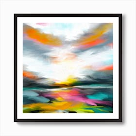 Abstract Landscape Sceen Square Art Print