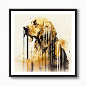 Watercolor Golden Retriever Dog Art Print