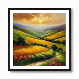 Sunset In The Countryside 8 Art Print