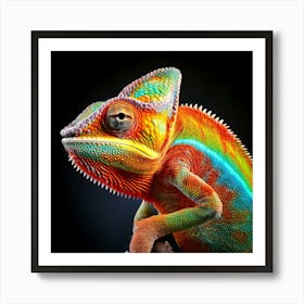 Firefly Colorful, Chameleon, Vibrant, High Resolution, 8k Quality, Photorealistic, Detailed, Vivid, (8) Art Print