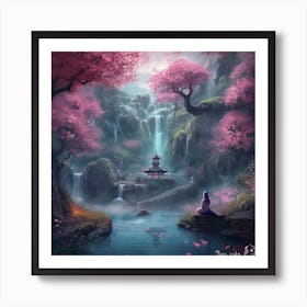 Myeera Samurai In The Distance Meditating In An Enchanted Fairy 98c808fa Af9a 4359 9389 5019867bb691 Art Print