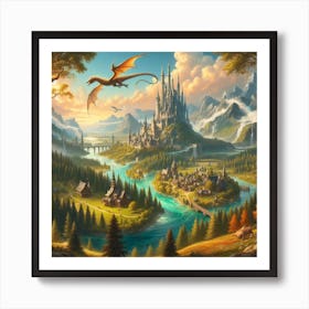 Dragons In The Forest 1 Art Print