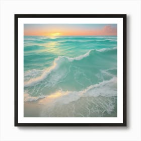 Sunset On The Beach Art Print