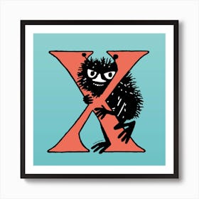 Moomin Collection Alphabet Letter X Art Print