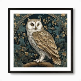 Owl On A Branch 2 Art Print