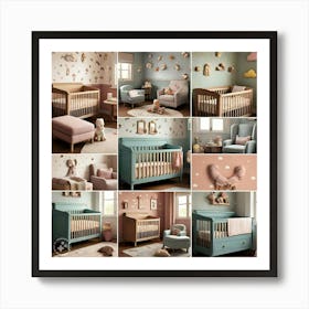 Collage Of Nursery Furniture Art Print