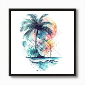 Palm Tree On The Beach 5 Art Print