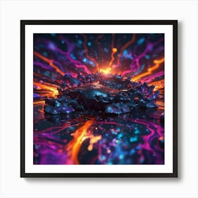 Abstract Lava Explosion water Art Print