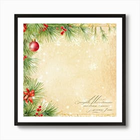 Festive Christmas Journal Open To A Page Where Warm Holiday Memories Are Expressed Through Calligrap Art Print