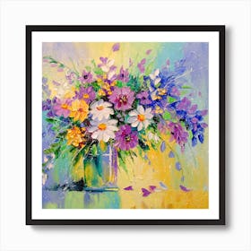 Bouquet of summer meadow flowers Art Print