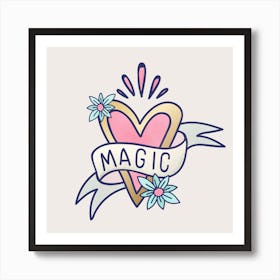 Magic Heart With A Ribbon Art Print