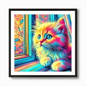 Feline Cat Creative Artwork Illustration 64 Art Print