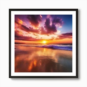 Sunset On The Beach 983 Art Print