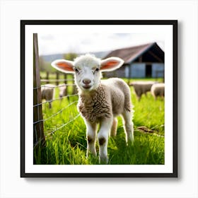 Grass Husbandry Friendly Pasture Day Many Fauna Country Rural Little Green Farm Cute Ho Art Print