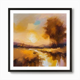 Sunset River Art Print