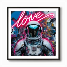 Love - spaceman Art Print