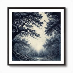 Twisted Trees Inside Lost Land Of Otherworldly Dreams Fan 2 Art Print