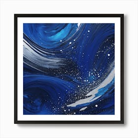 Blue Swirls Abstrac Art Print