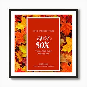 Autumn Themed Sale Banner Featuring Rich Textured Leaves In Shades Of Orange And Yellow Intertwine (1) Art Print