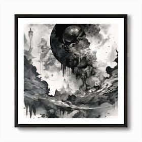 Black And White Abstract Painting 1 Art Print