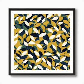 Leafy Pattern, A Seamless Pattern, Flat Art, 163 Art Print