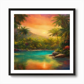 Sunset At The Beach 19 Art Print