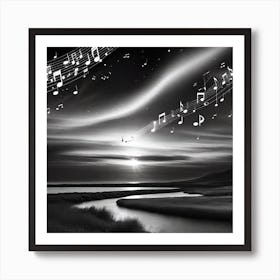 Music Notes In The Sky 16 Art Print