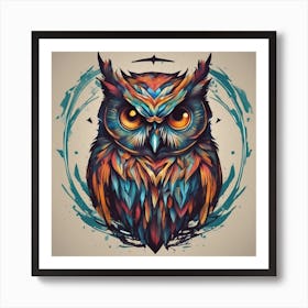 Colorful Owl 3 Art Print