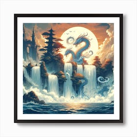 Mythical Waterfall 21 Art Print