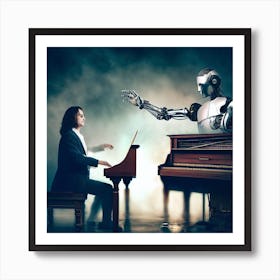 Robot Piano Player Art Print