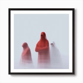 Three Red Cloaks Art Print