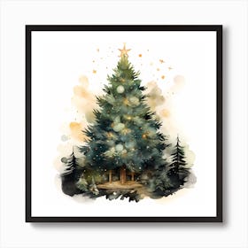 Aqua Arboreal Aurora Art Print