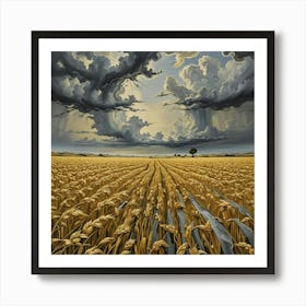 Storm Clouds Over Wheat Field Art Print