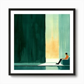 Man Sitting In Front Of A Window Art Print