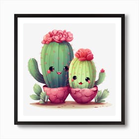 Kawaii Cactus 5 Art Print