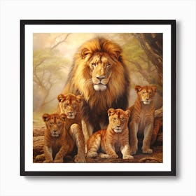 Armadiler Lion Family Oil Paintings Super Detailed Hyper Realis Cf963fc7 91a5 407f 9f41 85d184e67b55 Affiche