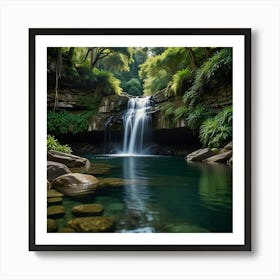 Waterfall In The Rainforest 2 Art Print