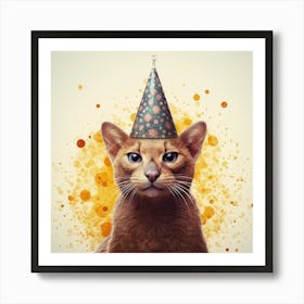 Birthday Cat 3 Art Print