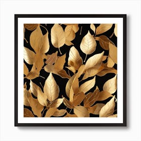 Golden leaves 1 Art Print