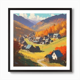 Autumn Village 14 Art Print