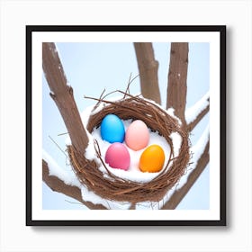 Easter Eggs In A Nest 4 Art Print