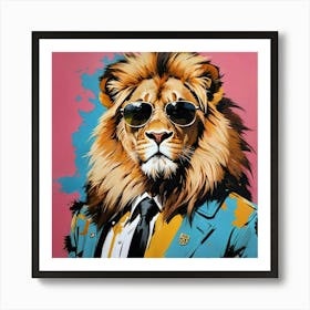 Lion In A Suit Art Print