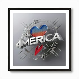 4 July America Logo Art Print