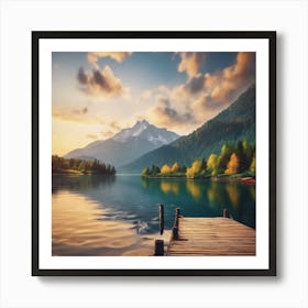 Sunset By The Lake Art Print